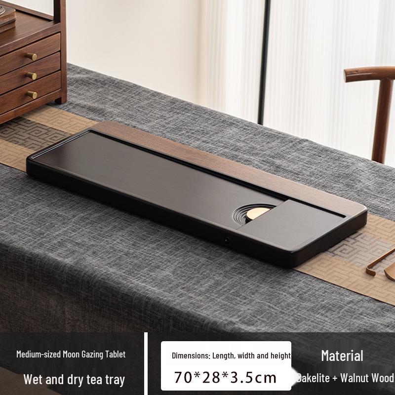 Walnut Wood Bakelite Tea Tray for Kung Fu Tea Set - Small and Large Options Available