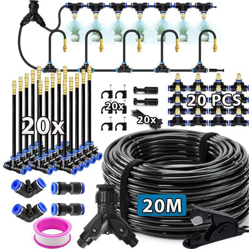 Universal Adjustable Micro-Atomizing Sprinkler Set for Irrigation, Cooling, and Humidification
