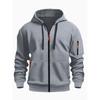 Zippered Cardigan Hoodie American Men's Cardigan Sweatshirt Multi-pocket Zippered Jacket