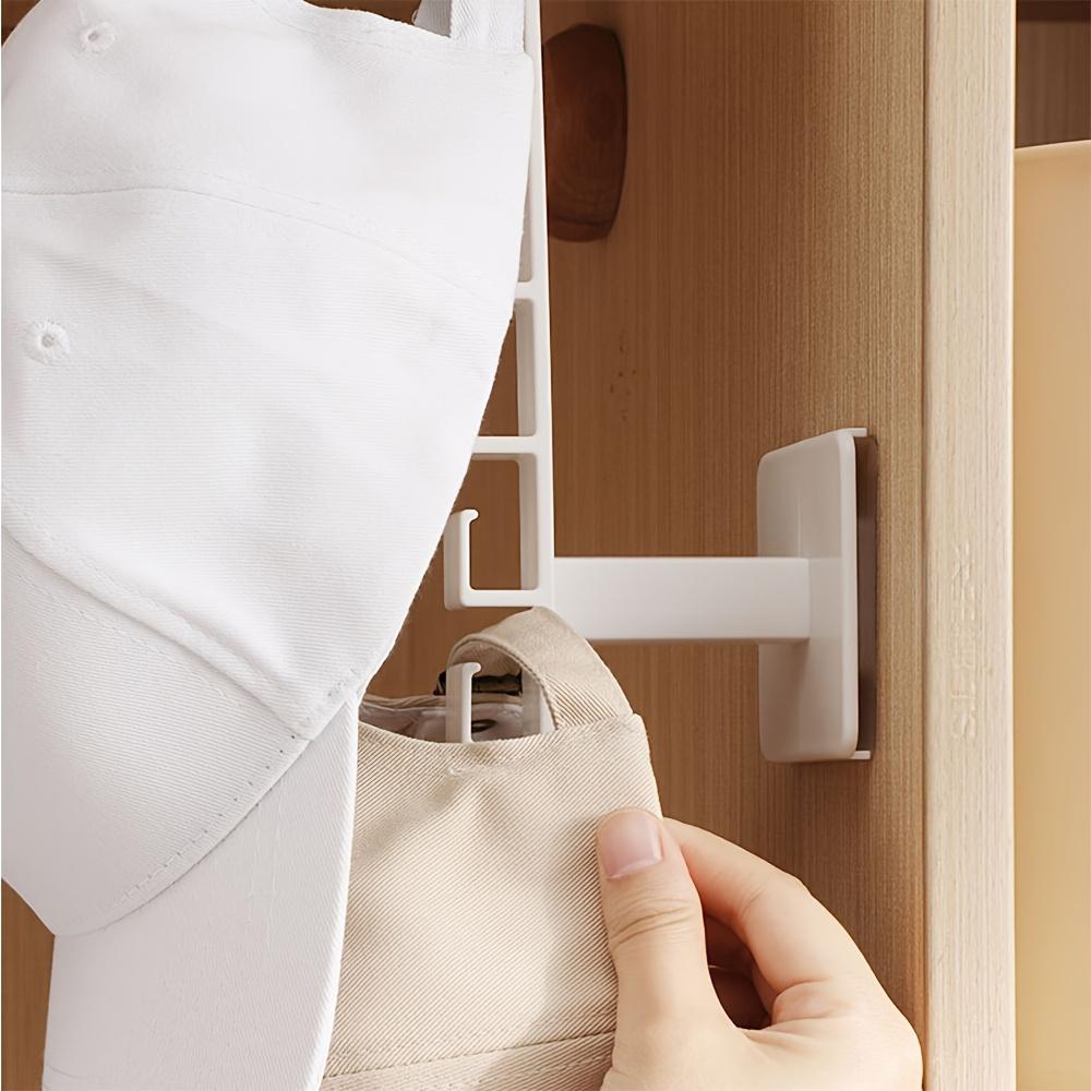 Space Saving Hat Storage Rack Hooks Baseball Cap Rack On The Door, Plastic Closet Storage Rack