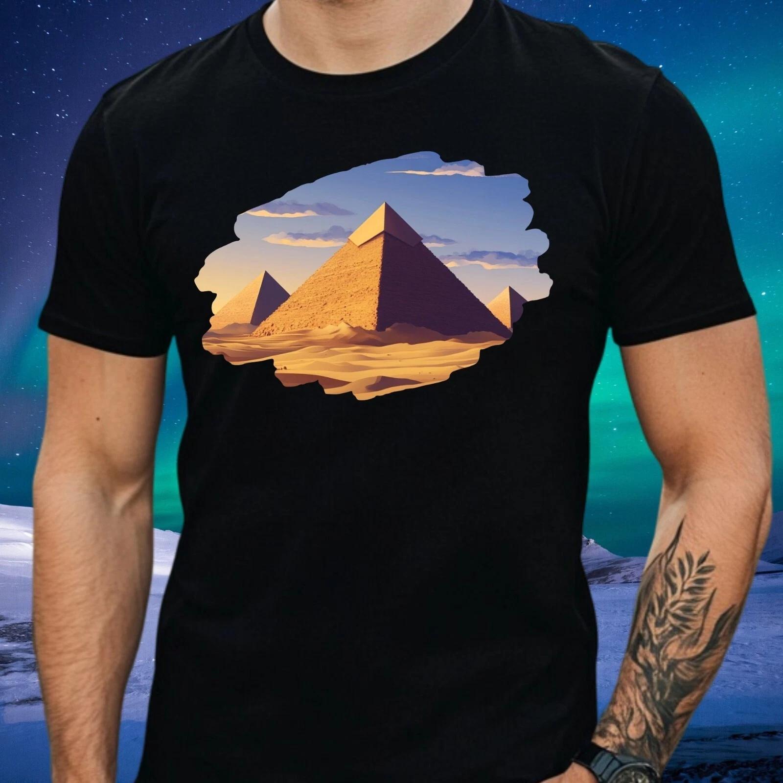 T-Shirt Herren Pyramiden Wüstenlandschaft Motiv Baumwolle Größe XS bis 5XL XS