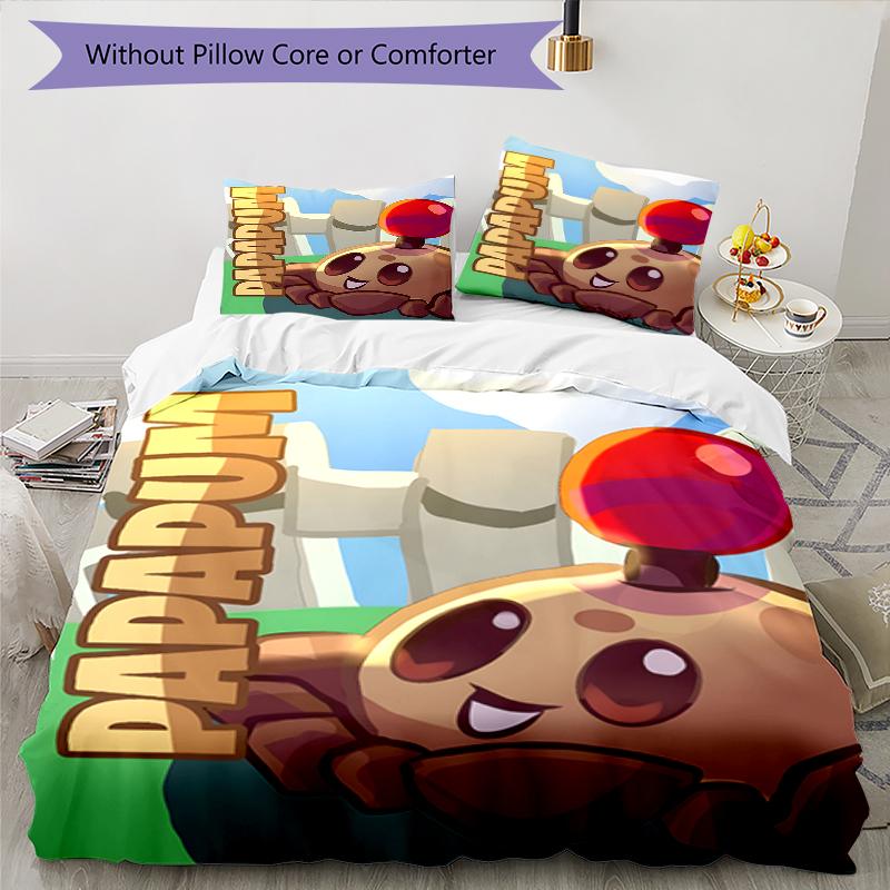 3pcs Plants Vs. Zombies Pattern Bedding Set Duvet Cover Set Includes Duvet Cover &pillowcases, Perfect All Season Bedroom Decoration & Gift