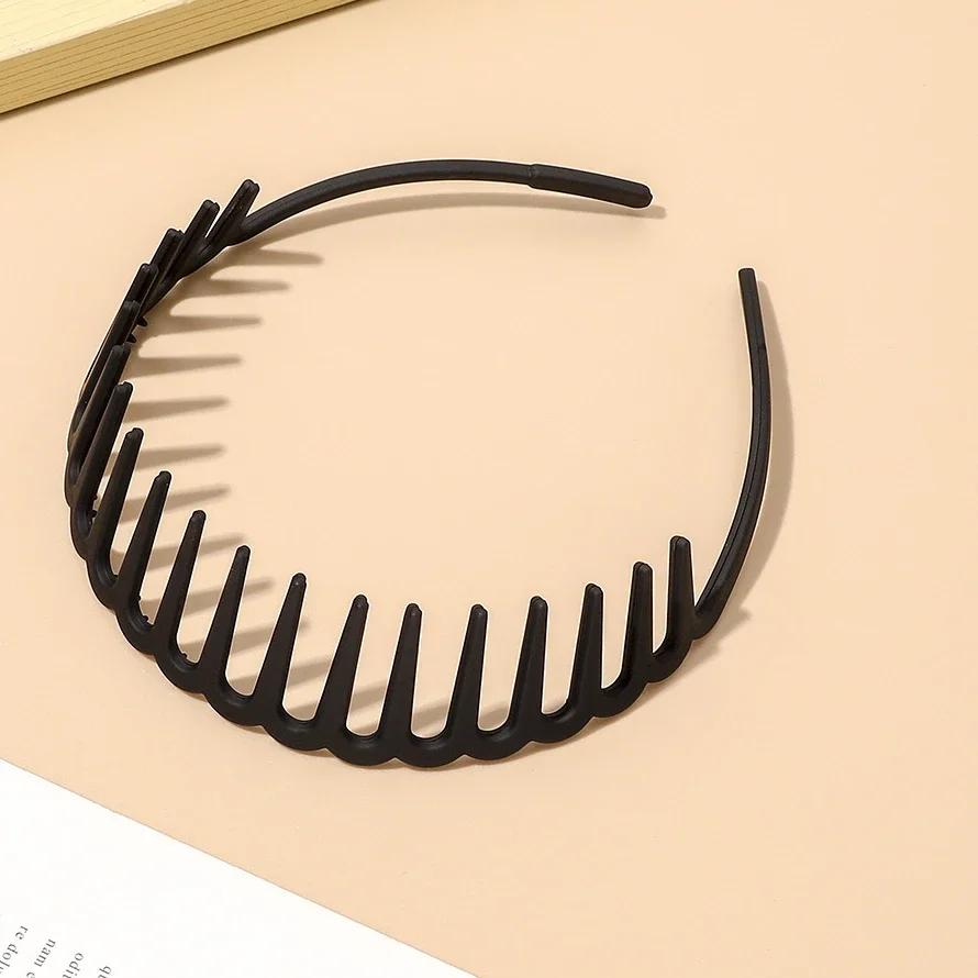 Korean Style Minimalist Women's Headband Hair Accessories Solid Color Versatile with Teeth and Anti Slip Bangs Broken Hair Band
