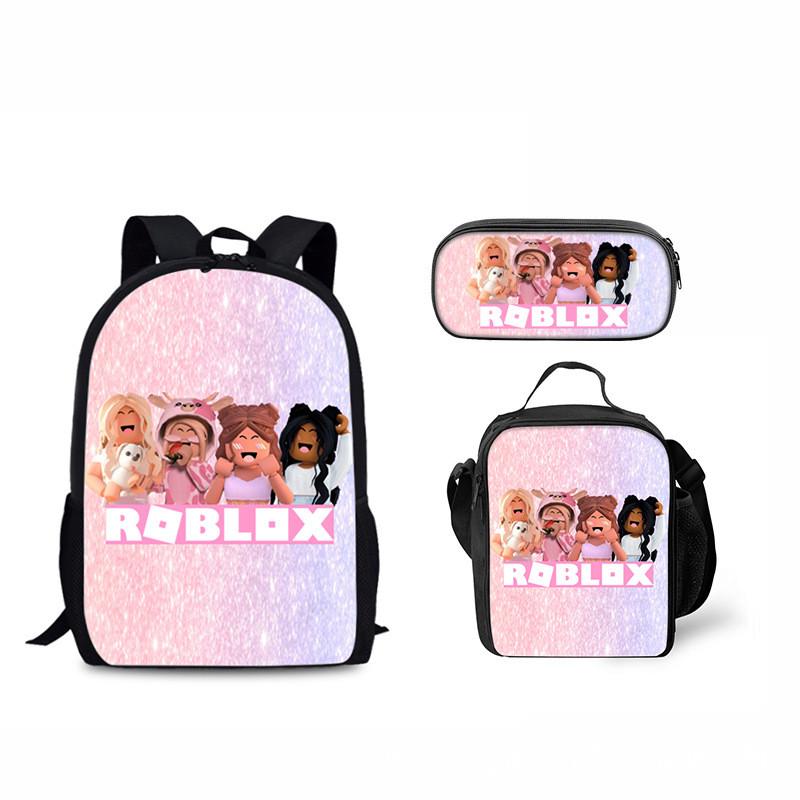 Roblox Kids Backpack Set With Cartoon Print For School And Travel