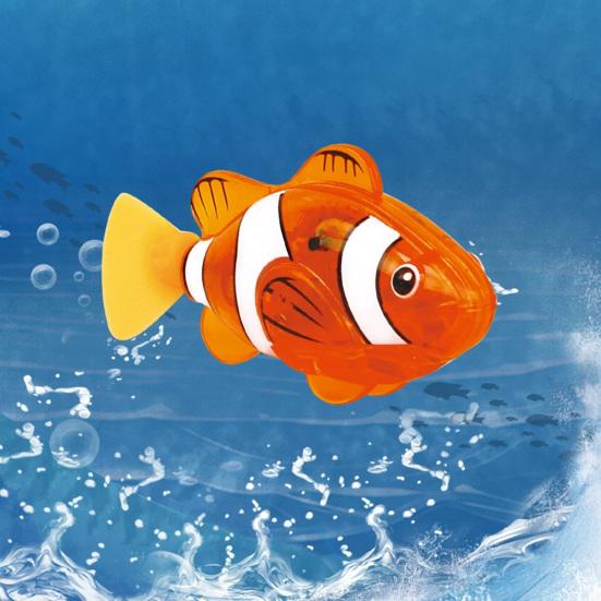 Yousheng Wasseraktivierter leuchtender elektrischer Fisch Badespielzeug für Kinder Interaktiver Roboter-Schwimmfisch für Pool Wanne Blinkendes wasserdichtes Spaß Sommergeschenk