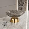 Transparent High-Foot Fruit Plate Home Living Room Coffee Table Light Luxury High-End Fruit Basin  Candy Snack Display Plate