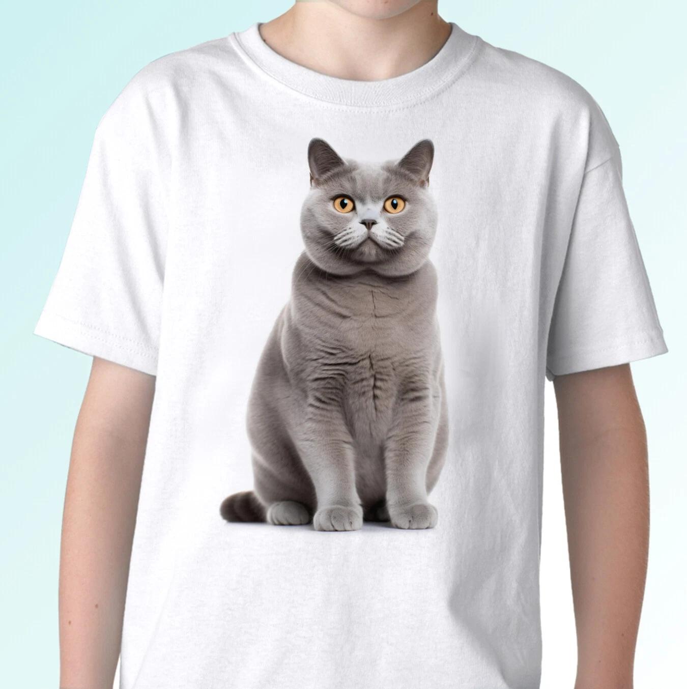 

British Shorthair Cat kids boys T-Shirt animal tee top gift s s kids baby sizes 110