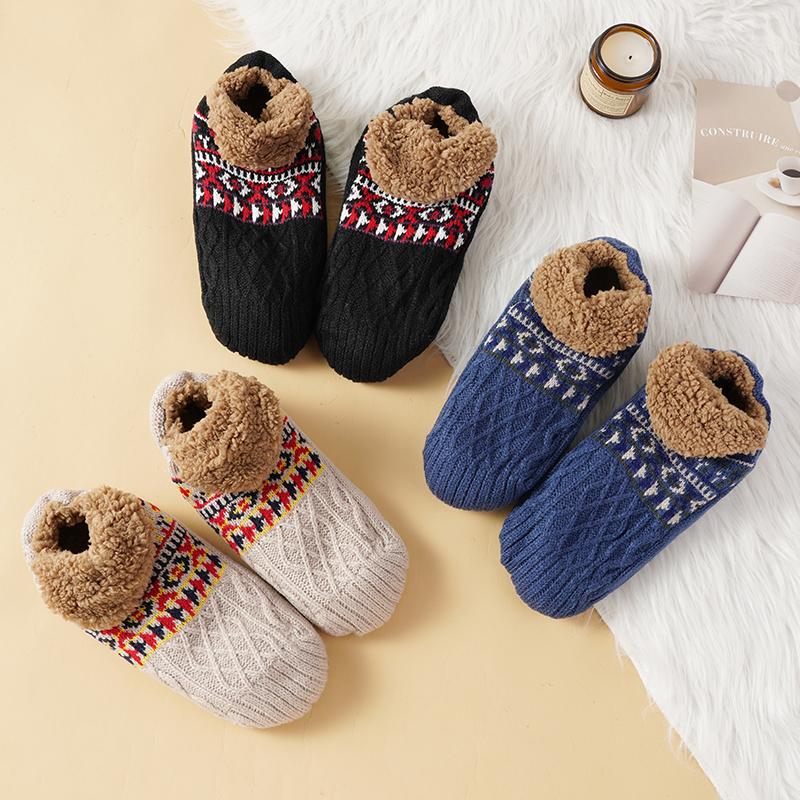 Plus Size Fall and Winter Floor Socks Home Warm Women's Men's Snow Socks Slippers Women's Non-slip Yoga Socks Sleep Carpet