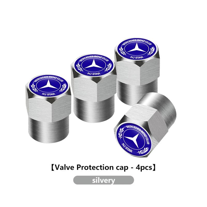 Car Sticker 4pcs Car Wheel Tire Valve Tyre Caps Universal Auto Accessories For Mercedes Benz CLK GLC W212 C200 C300 W203 W204 W2