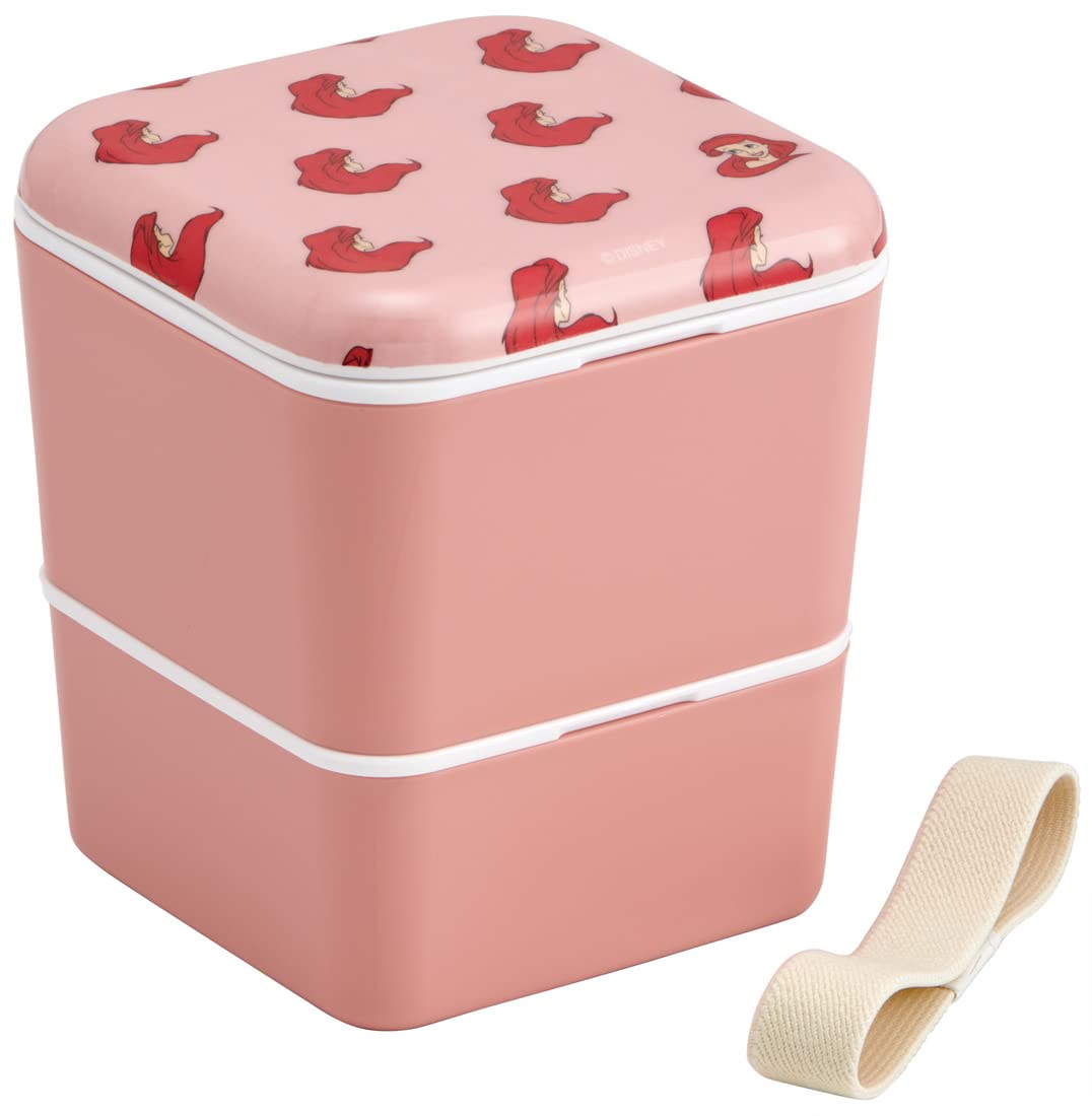 

Skater Simple Lunch Disney Square Ariel Made in Japan Box, 600ml, Two-Tier, Design, (SLBWS6M-A)