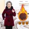 Grandma's Velvet-Lined Corduroy Hooded Winter Coat for Elderly Women