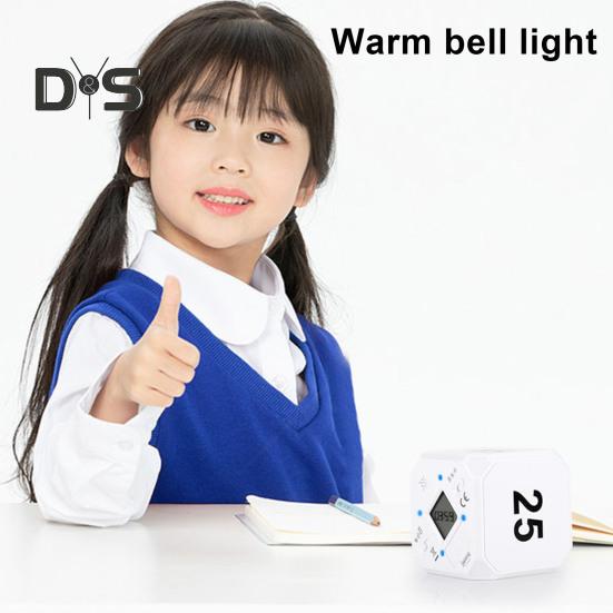 Temporizador de cubo giratorio de 5-15-25-45 minutos con pantalla LED y interruptor deslizante. Temporizador de productividad Pomodoro portátil con vibración y alarma silenciosa para el trabajo, el estudio y la cocina.