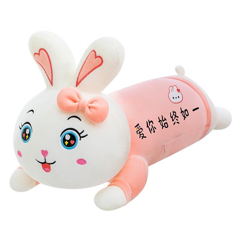 Plush Rabbit Toy With Bowknot Long Body Pillow Girls Women Sleep Hug Gift Valentines Day