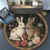 Rabbits Round Area Rug,Carpet Rug for Living Room Bedroom Sofa Playroom Decor,Non-slip Floor Mat