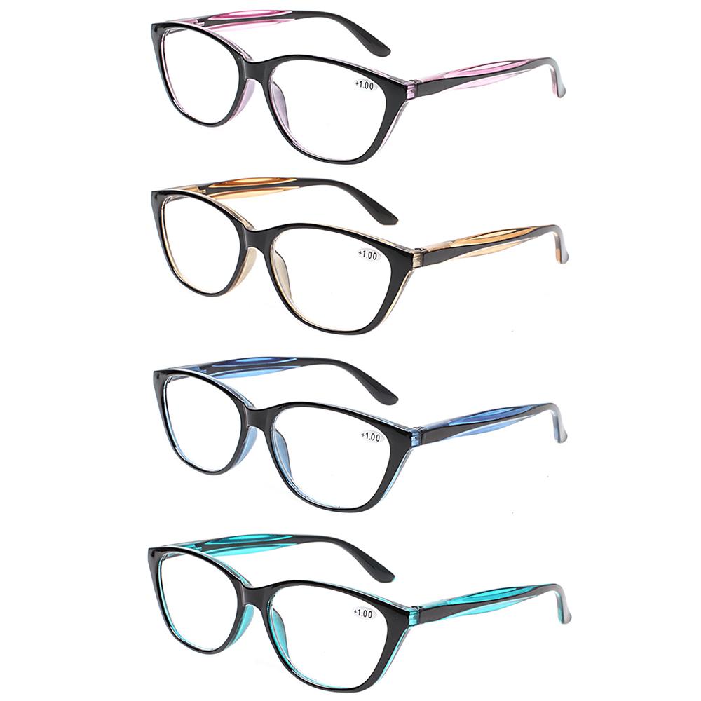 

Turezing 4 Pack Reading Presbyopia Glasses Men s and Women s HD Optical Prescription Lenses Reader Eyeglasses Fashion Style Spring Hinge Cat Eye 0