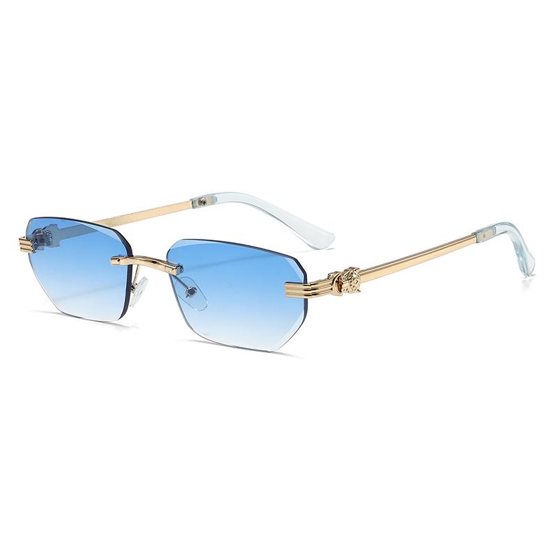Xiaomi Rimless Gradient Sunglasses for Women Gold Metal Decor Temples UV400 Cutting Lens Fashion Travel Beach Shades Eyewear