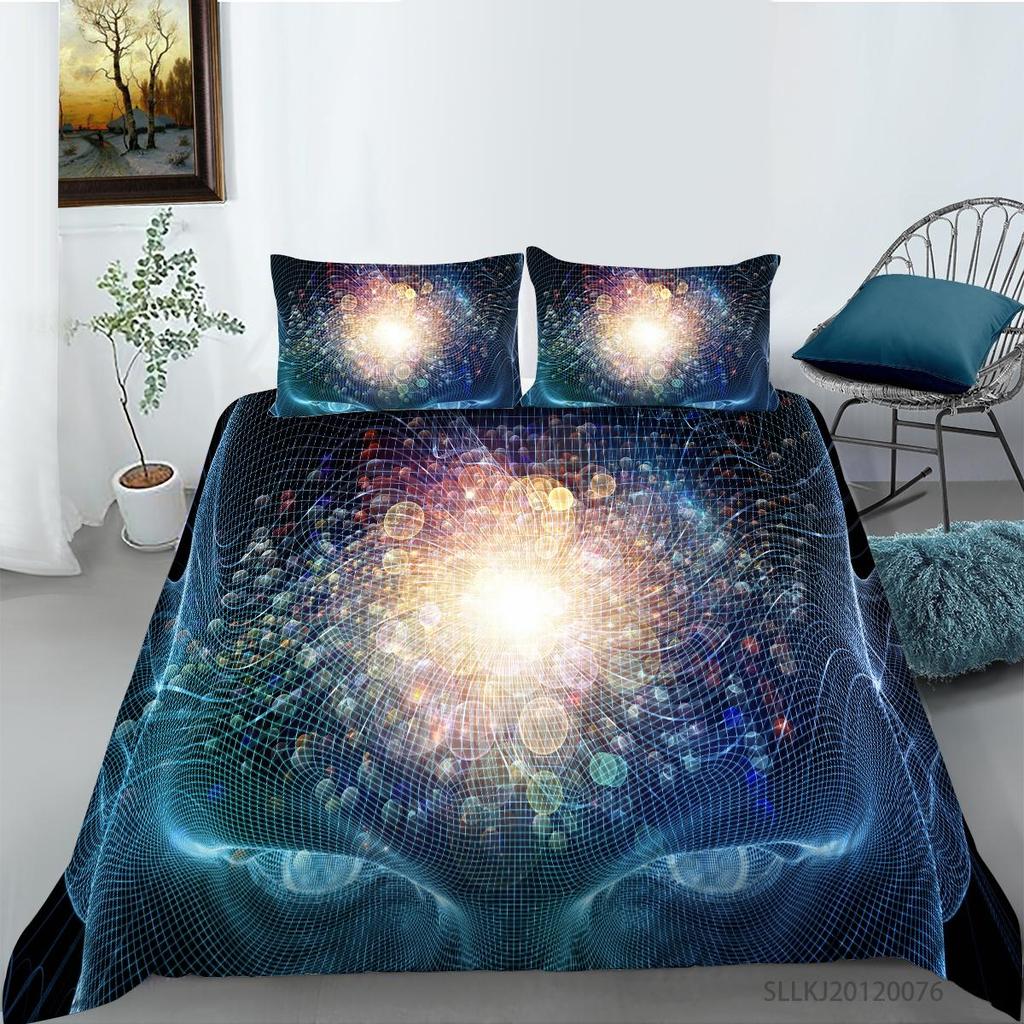 Set da letto di lusso Nuova trapunta Stampa figura 3D Camera da letto familiare Matrimoniale Copripiumino e federa Microfibra