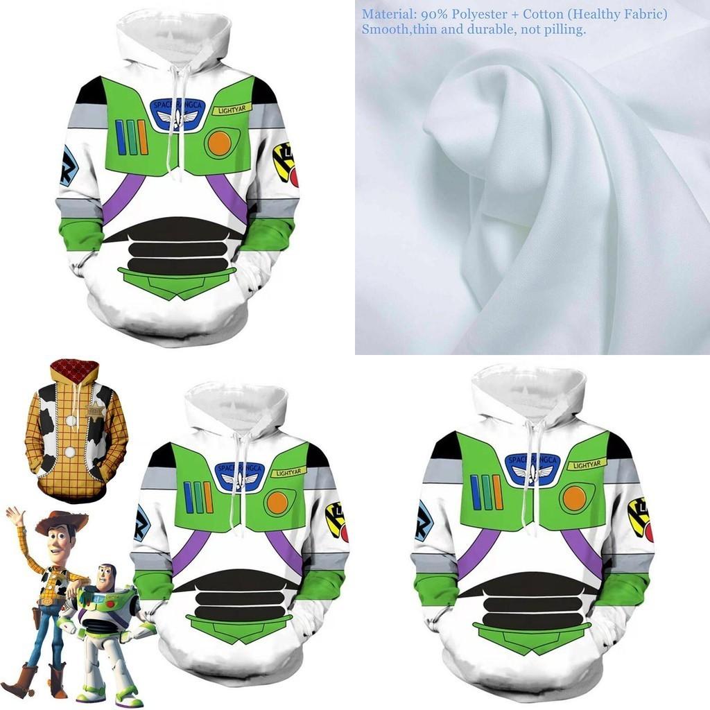 Mikina s kapucí Buzz Rakeťák z Příběhu hraček Cosplay Kostým Pulovr s živým 3D digitálním potiskem