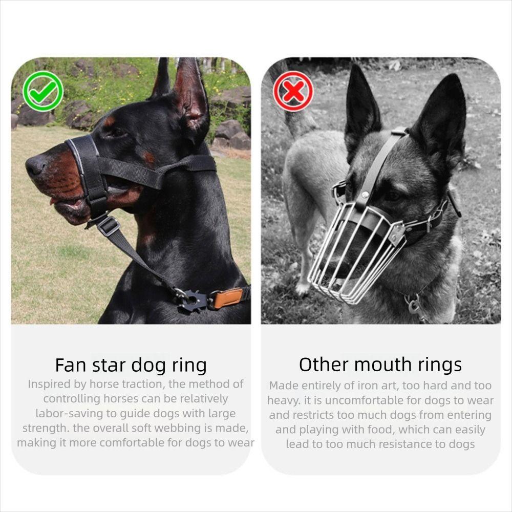 Quick-release Dog Muzzle with Safety Strap Dog Mouth Cover Comfortable Dog  Leash  For Pet