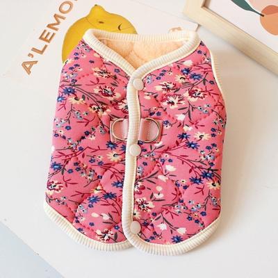 Fashion Puppy Vest Thickened Winter Warm Teddy Bear Coat Pet Supplies Floral Prints Pet Dog Clothes Winter Gift