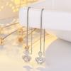 Simple Long Tassel Earrings for Women  Silver Needle Geometric Crown Hanging Ear Line Girls Party  Pendientes