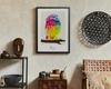Seeing the interior wall art A3 framed wide x 43cm "Owl Future" painting, panel, size, (32cm high)
