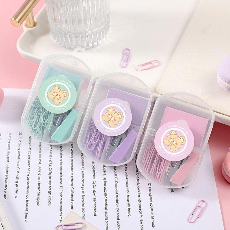 Mini Morandi Color Metal Stapler Set with Staples Binding Tools Stationery Office School Student Supplies