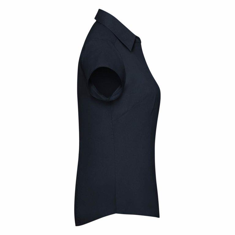 Russell Collection Ladies Cap Sleeve Polycotton Easy Care Fitted Poplin Shirt