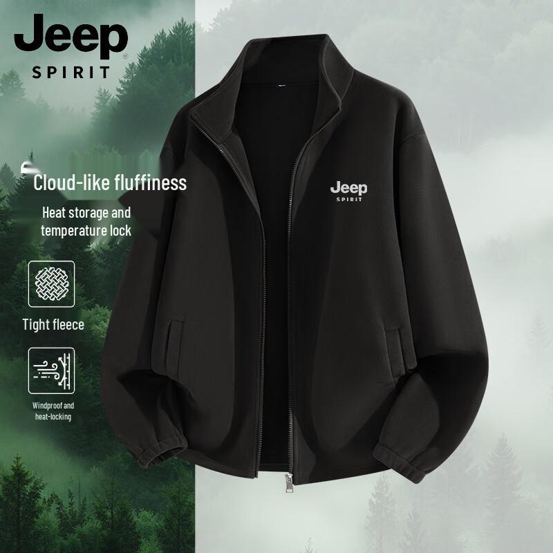 JEEP SPIRIT Men s Fleece-Lined Stand Collar Winter Jacket 3XL