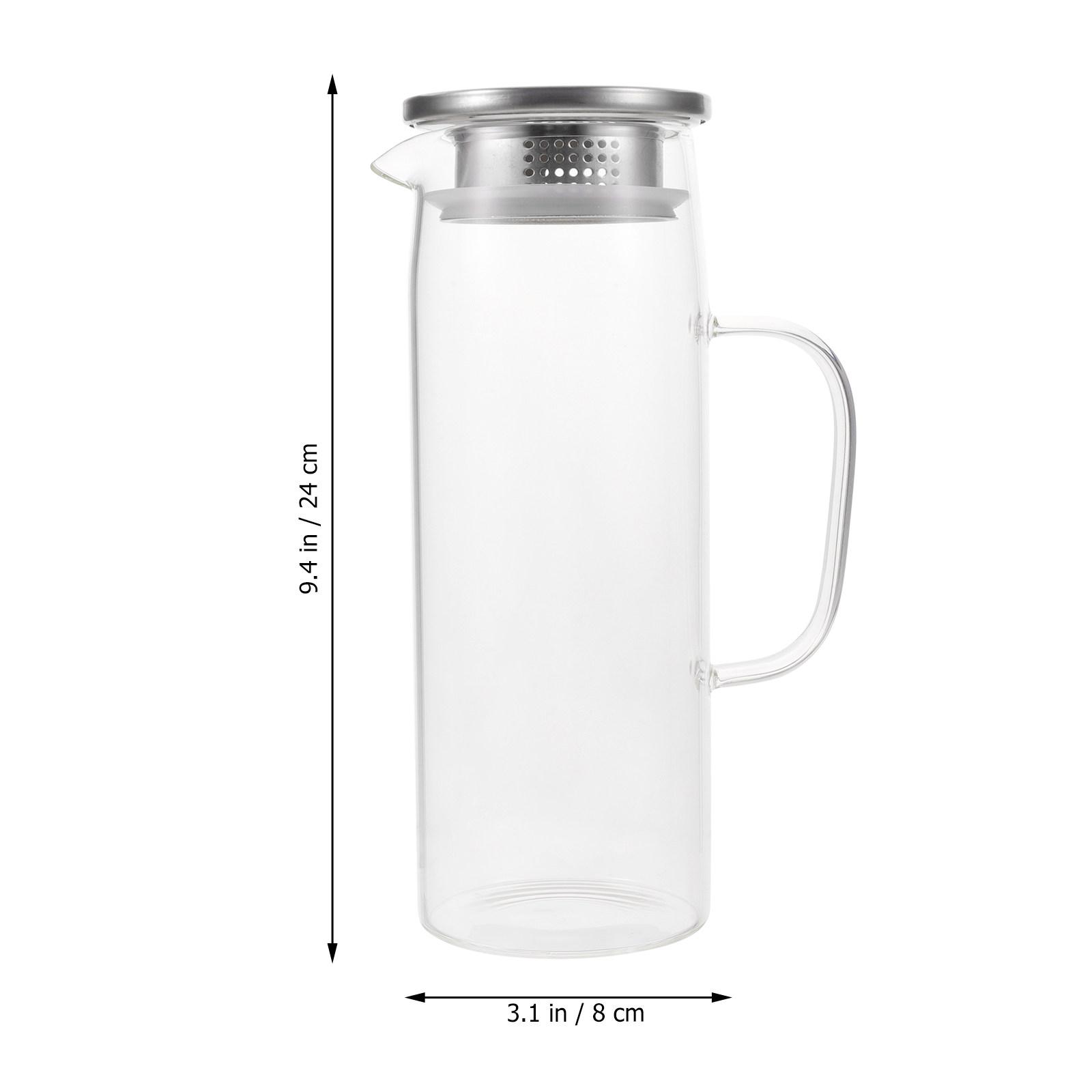 

Cold Water Pitcher Stainless Steel Premium Large Capacity Easy Clean Storage for Iced Tea Juice Hot Drinks Kitchen Water прозрачный