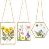 Three-Piece Brass & Glass Hanging Wall Frame Set for Plants & Photos