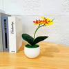 1 Set Fake Bonsai Realistic Anti Fade Faux Silk Flower Flexible Party Fake Butterfly Orchid Flowers Plant for Decorating