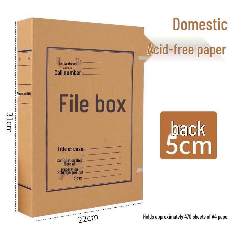 Säurefreie Kraftpapier Archivbox für A4-Dateien