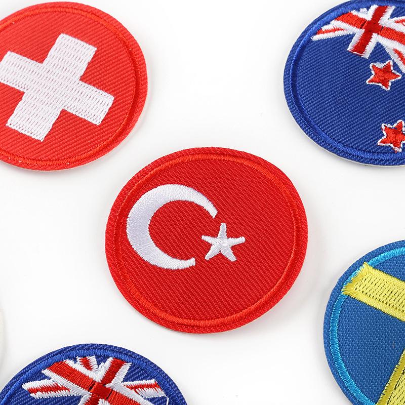 Embroidery Label Clothing Shoe Accessories DIY Patch Sticker Badge Hat Badge Hui Round Embroidery Sticker Cloth Sticker