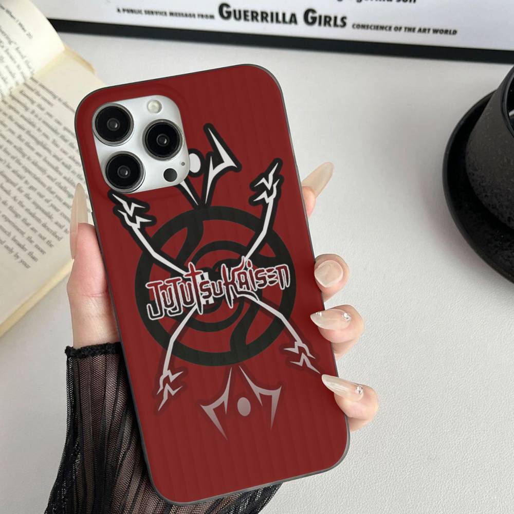 Übernatürliches Anime Jujutsu Kaisen Für Telefon 17 16 15 14 13 12 11 Pro Max Plus Pro Air Handyhülle Wellenförmige Streifen Rückseite