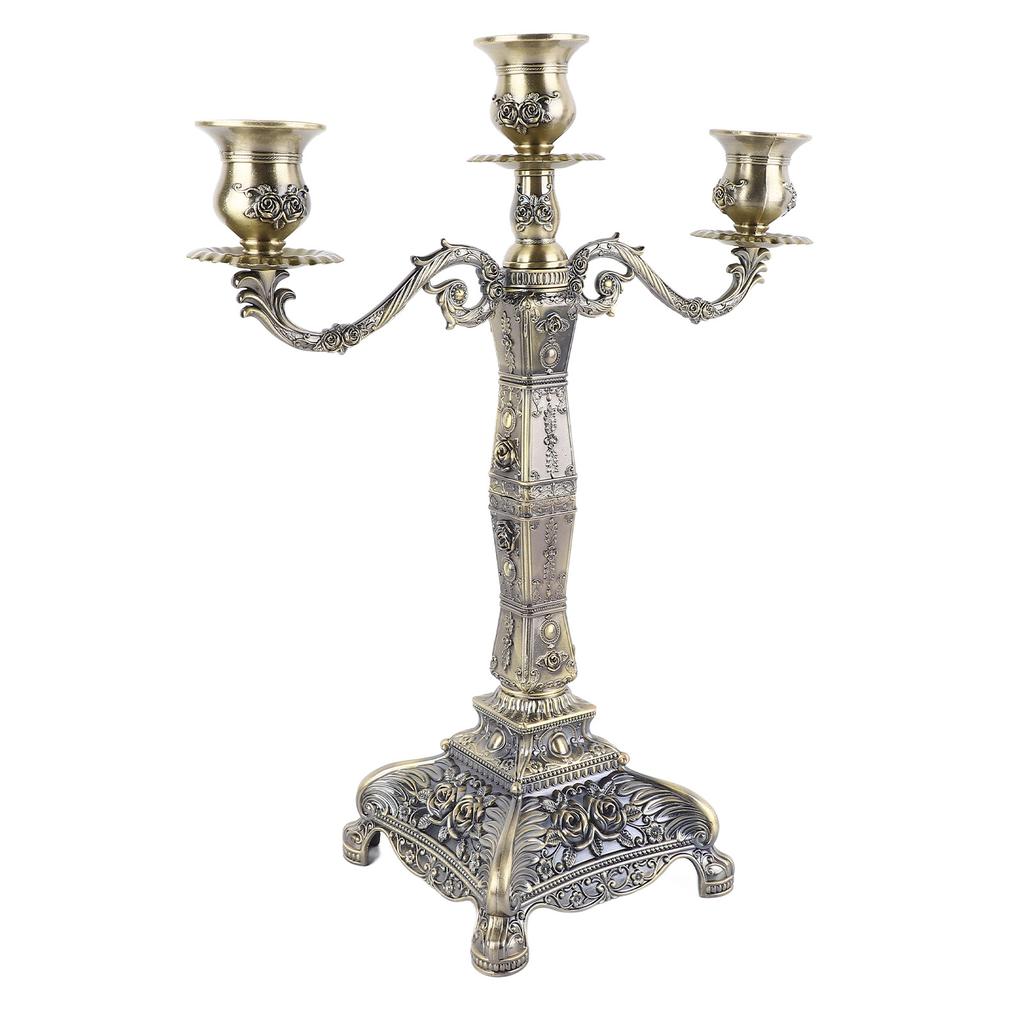 Metal Arms Candelabra European Style Retro Candlestick Holder Romantic Candle Holder Decoration for