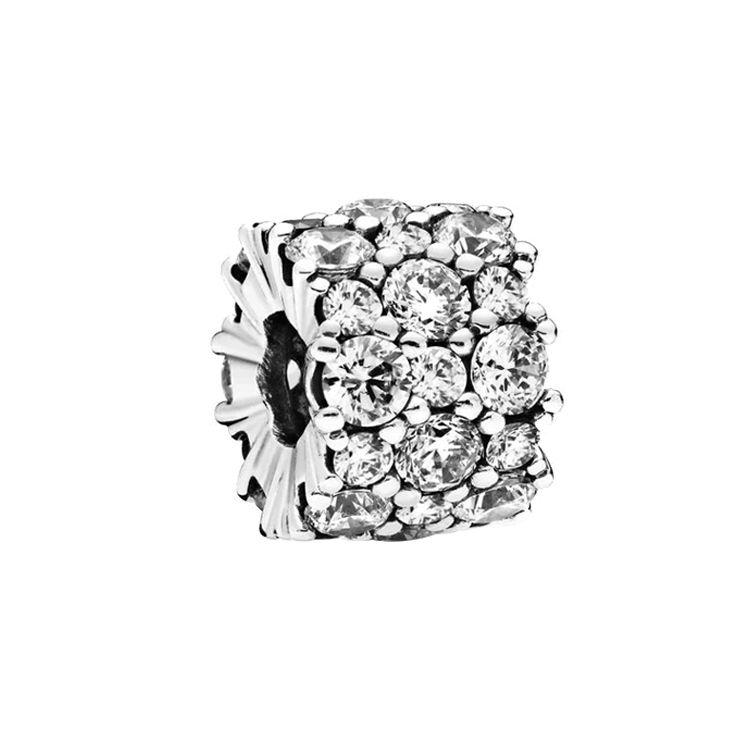 Pandora Transparent Sparkling Charm Women Jewelry Silver 798487C01 Box