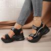 Women's Casual Sandals, Wedge Thick-Soled Sandals. Outdoor Beach Shoes, New Women's Sandals, Rhinestone Decorated, Fashion Women's Shoes