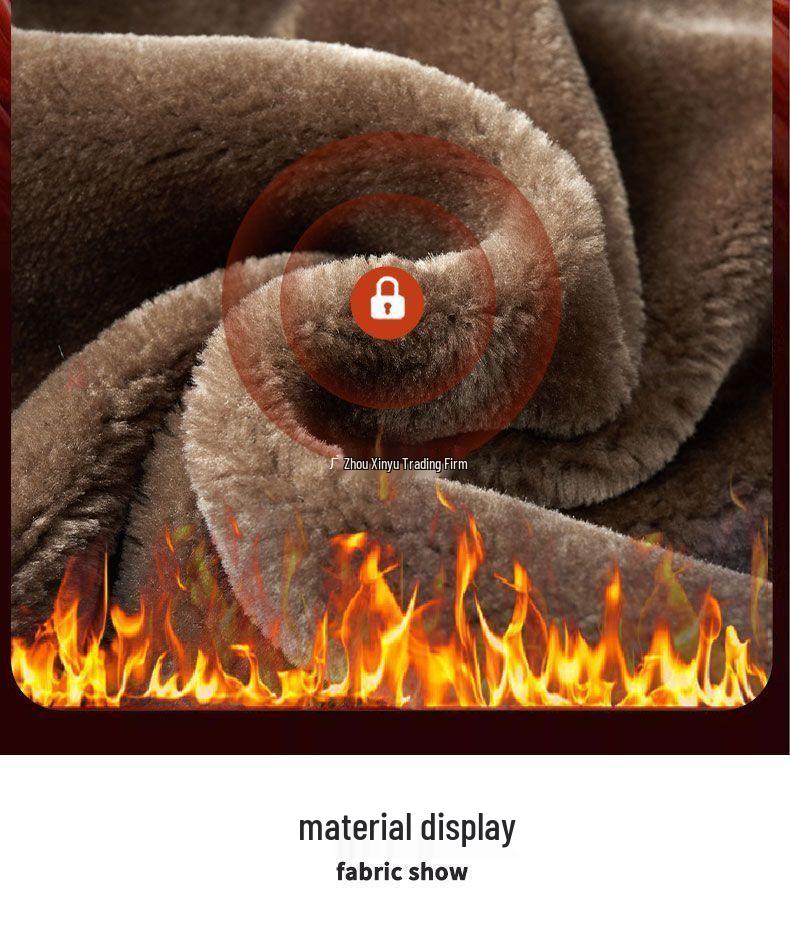 Men's Winter Warm Thickened Leather Jacket for Cycling & Outdoor, Mid-Aged To Dad's Style