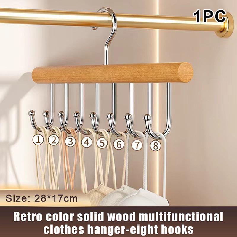 #1/2PCS Versatile Wooden Hat Organizer Rack With Hooks Caps Belts Ties Storage Space-Saving Home Retail Display Clothes Storage
