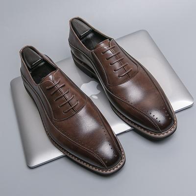 Scarpe Formale in Pelle da Uomo alla Moda Marrone Scuro con Lacci Comode alla Moda Scarpe in Pelle da Ufficio Scarpe da Banchetto Taglie 38-46