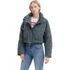 Levis FW24 Performance Warm Fleece Series Tie-Dye Pattern Side Pocket Button Long Sleeve Down Jacket Women Outerwear Gray 002Q5-0001