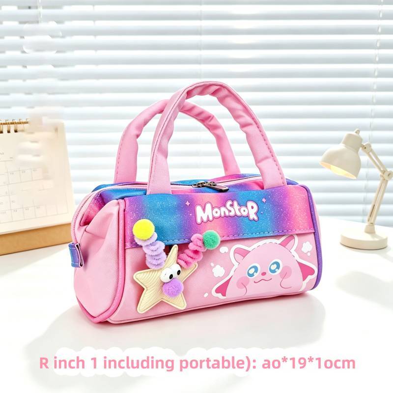 Small Monster Pencil Case For Students With Large Capacity And Oxford Fabric Storage Bag For Kids