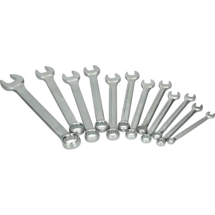 Jeu de 15 clés mixtes - BRILLIANT TOOLS BT011015 - Acier chromé au vanadium - Noir