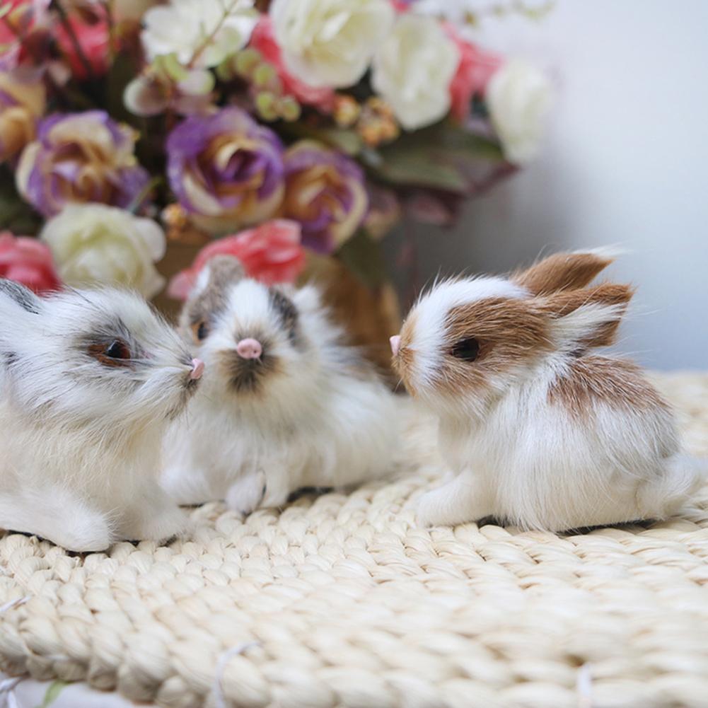 Lovely Simulation Animal Doll Rabbit Plush Sleeping Stuffed Kids Toy Lifelike Animal Pet Toys For Children Home Decor Baby Gifts