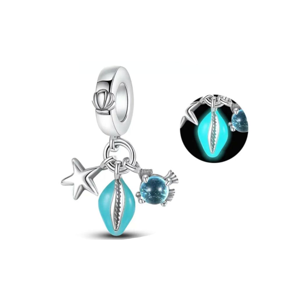 925 Silver Turtle Series Crab Shell Starfish Pendant Bead for DIY Bracelet Jewelry Gift Charm Handmade Silver Bead