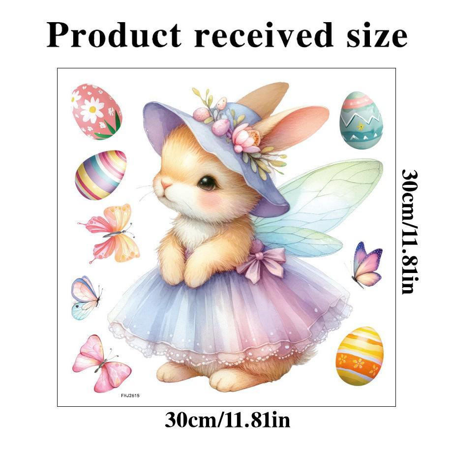 Easter Bunny & Chicks Colorful Window Stickers - Static Cling Decorations