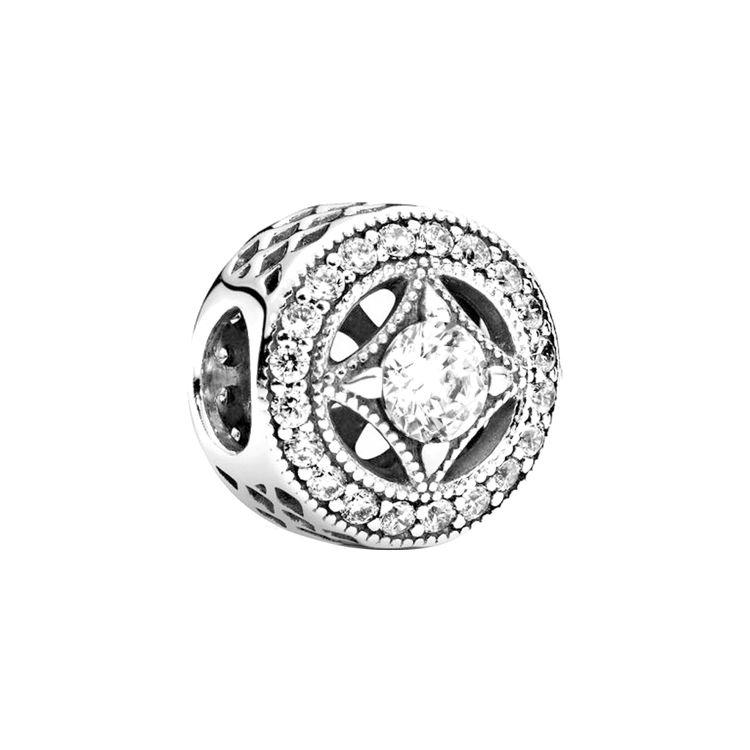 Pandora Vintage Charm 925 Silver Pendant Women jewelry 791970CZ Box,Silver