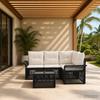 Garden Sofa Set 5 Pcs Black Poly Rattan