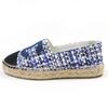 Great CHANEL Leather Shoes COCO Mark Tweed Espadrilles Blue Women 35 G34546 Used